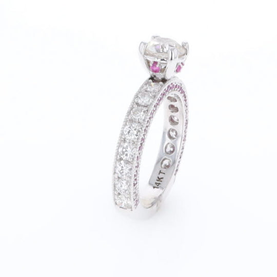 Diamond and Pink Sapphire Engagement Ring