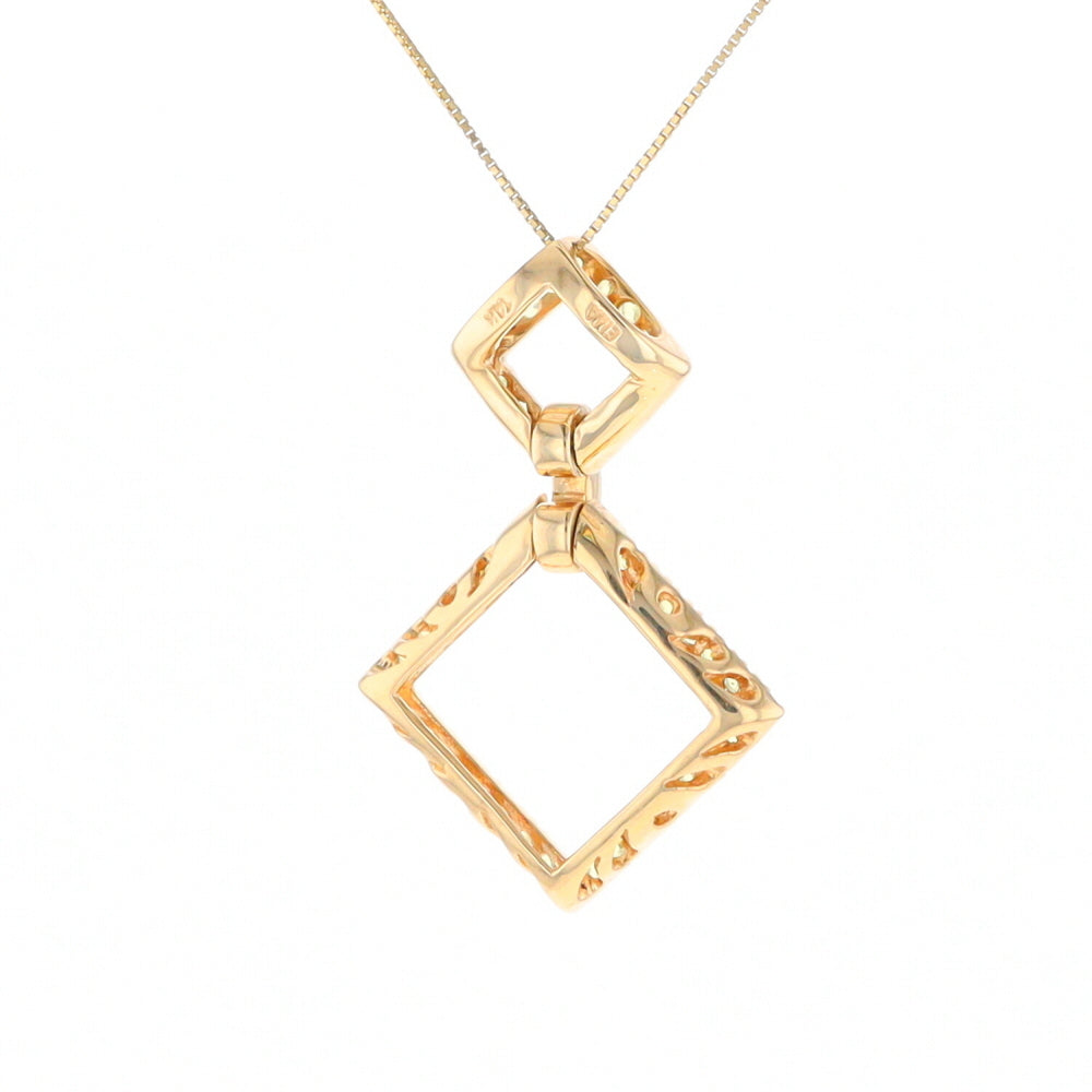 Yellow Sapphire Double Square Necklace