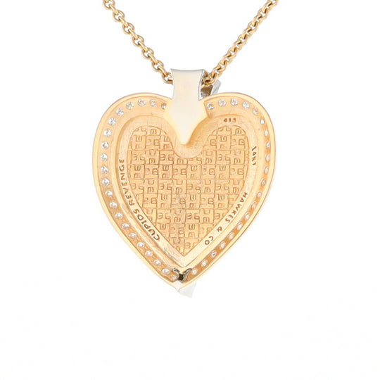 Gold Quartz Necklace Cupid's Revenge .93ctw Diamonds Heart Pendant G2