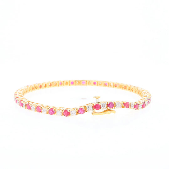 Ruby and Diamond Tennis Bracelet