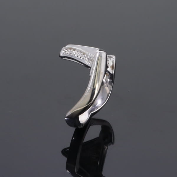 Opal Rings Triangle Inlaid Design with .31ctw Round Diamonds