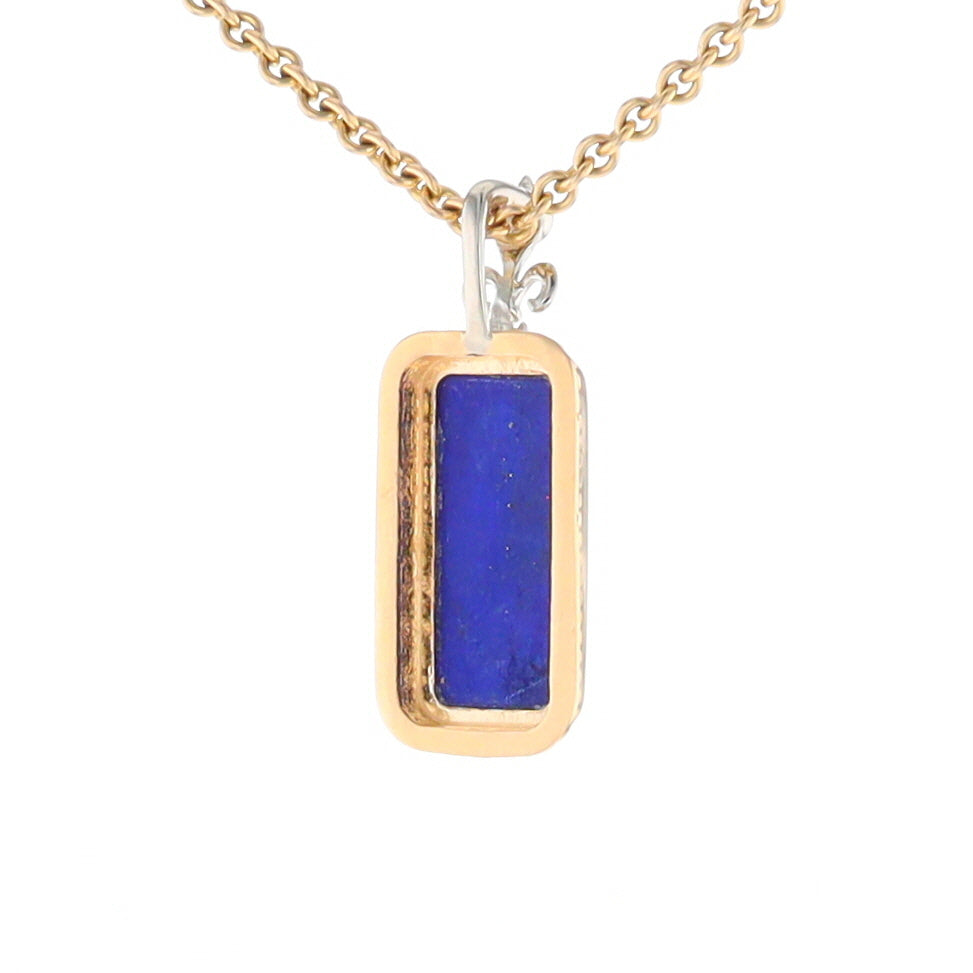 Lapis Milgrain Rectangle Pendant