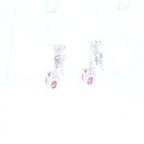 Oval Ruby Dangle Earrings