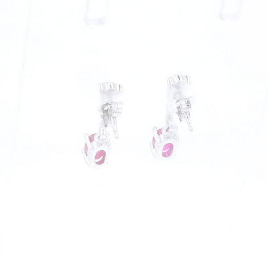 Oval Ruby Dangle Earrings