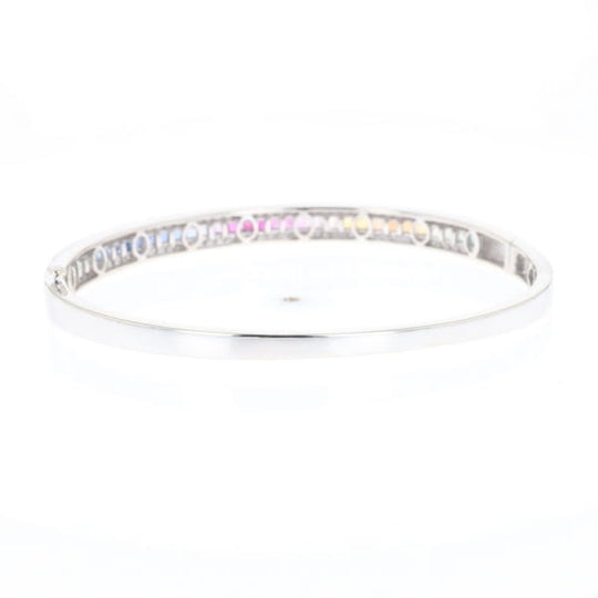 Multi-color Sapphire Cuff Bracelet with Diamond Accents