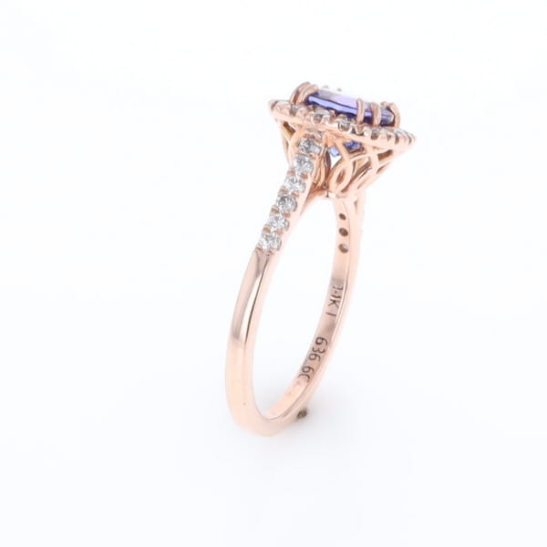 Rose Gold Tanzanite Halo Ring