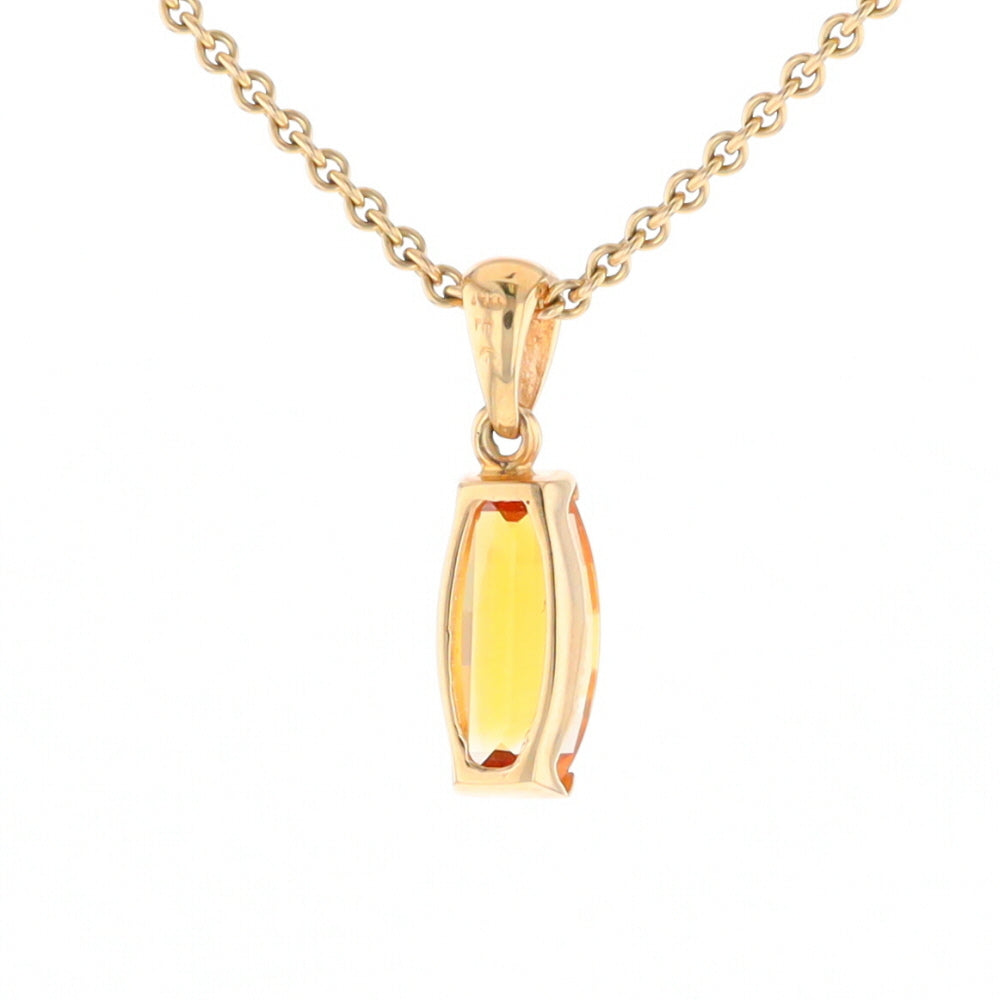 Fancy Cut Citrine Solitaire Pendant