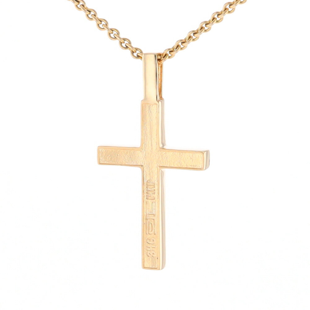 Gold Quartz Pendant 4 Section Inlaid Cross Pendant