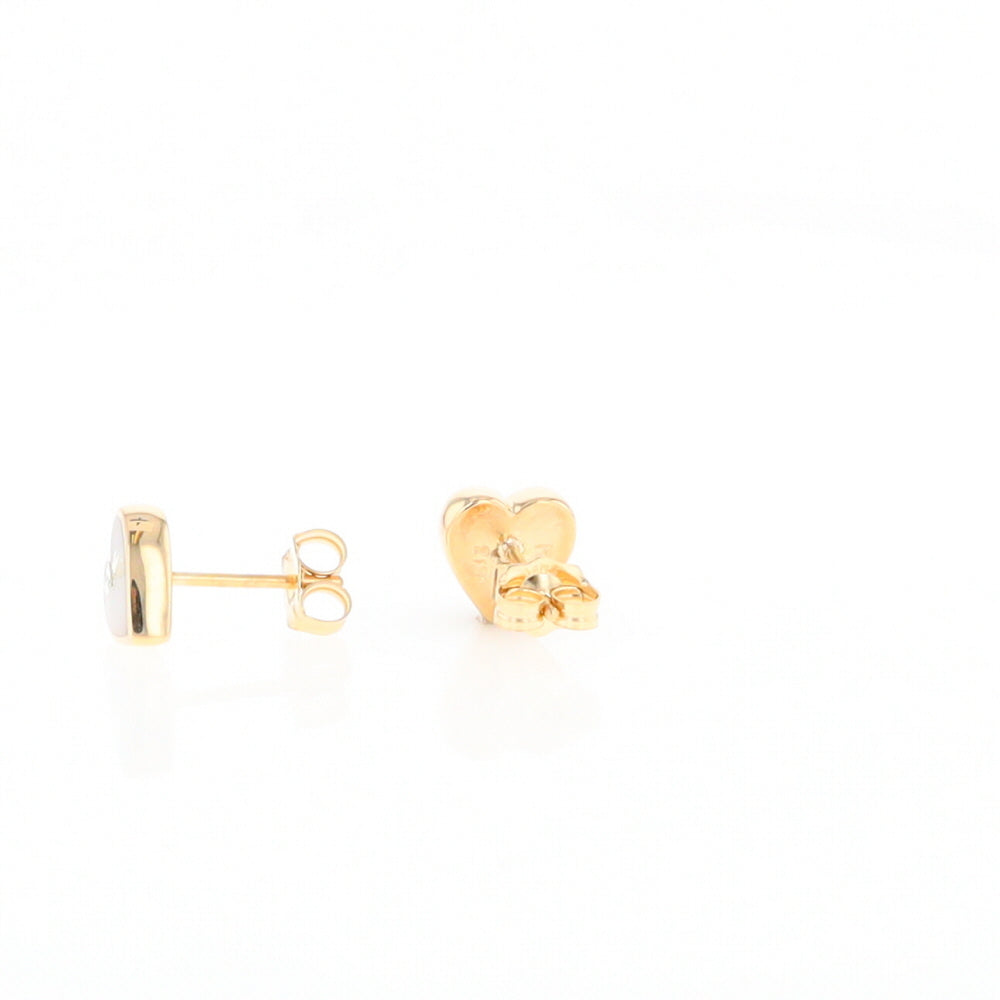 Gold Quartz Heart Stud Earrings - G2