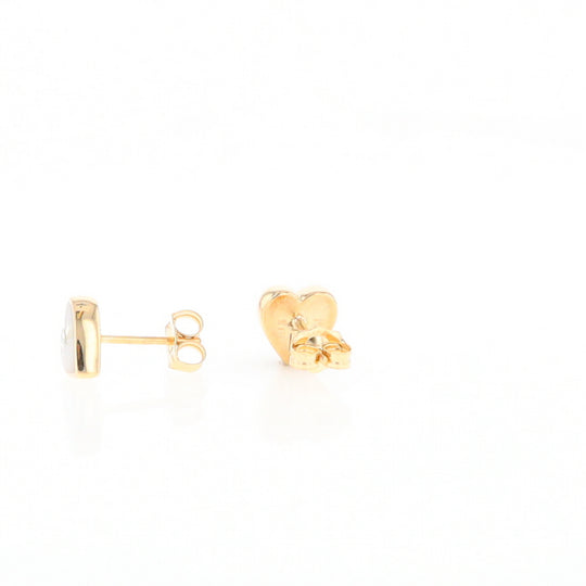 Gold Quartz Heart Stud Earrings - G2