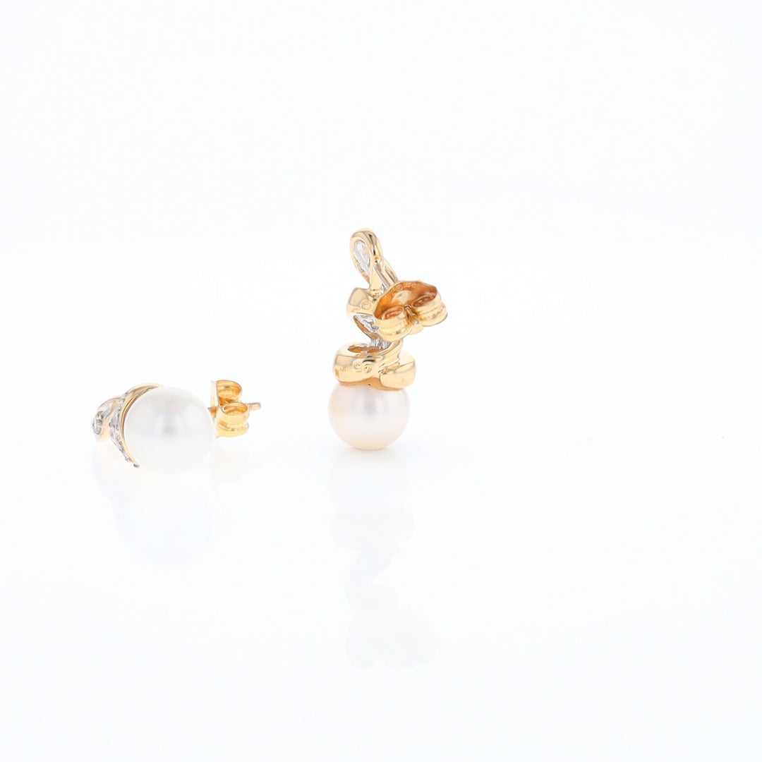 Pearl Spiral Stud Earrings