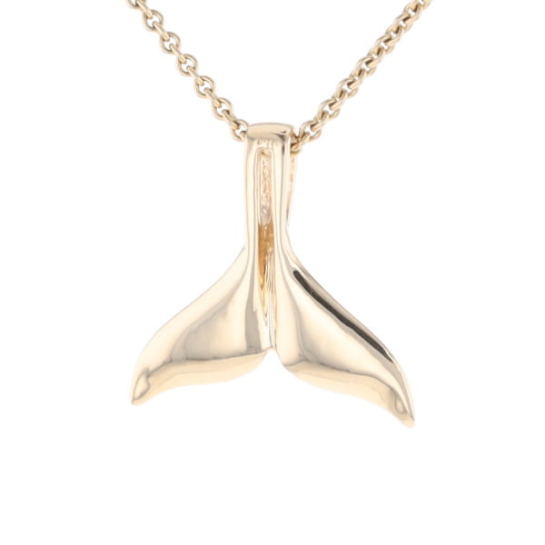 Whale Tail Natural Nuggets Double Inlaid Sea Life Pendant