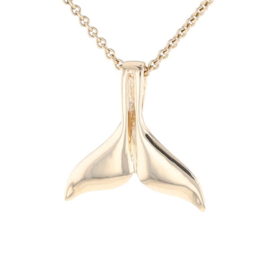 Whale Tail Natural Nuggets Double Inlaid Sea Life Pendant