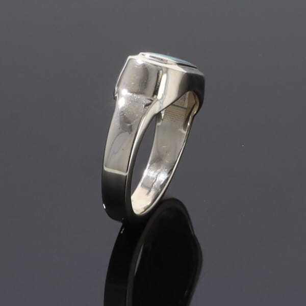 Opal Rings Rectangle Inlaid Design Lady's Ring