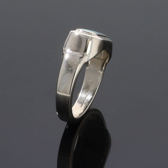 Opal Rings Rectangle Inlaid Design Lady's Ring