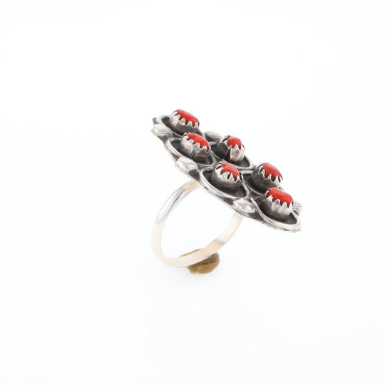 Bezel Set Coral Ring