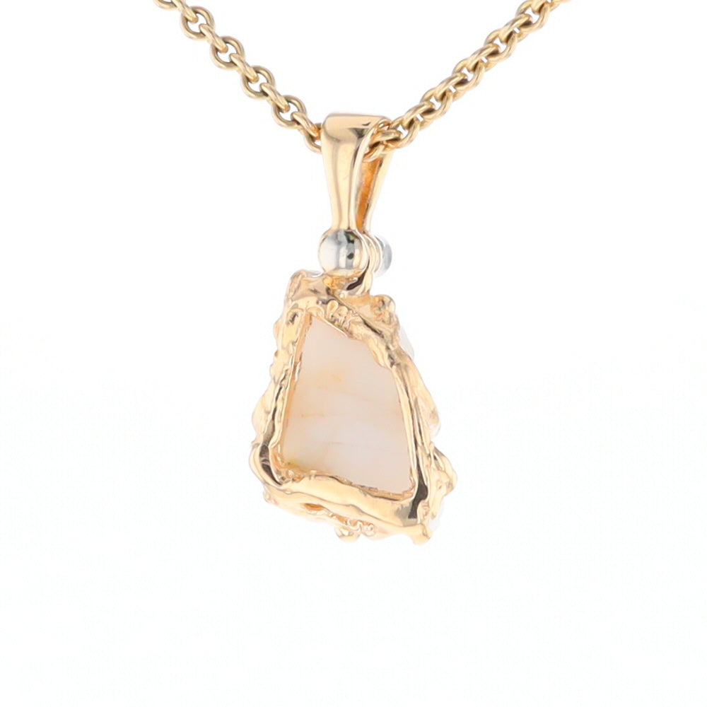 Rough Gold Quartz Freeform Pendant