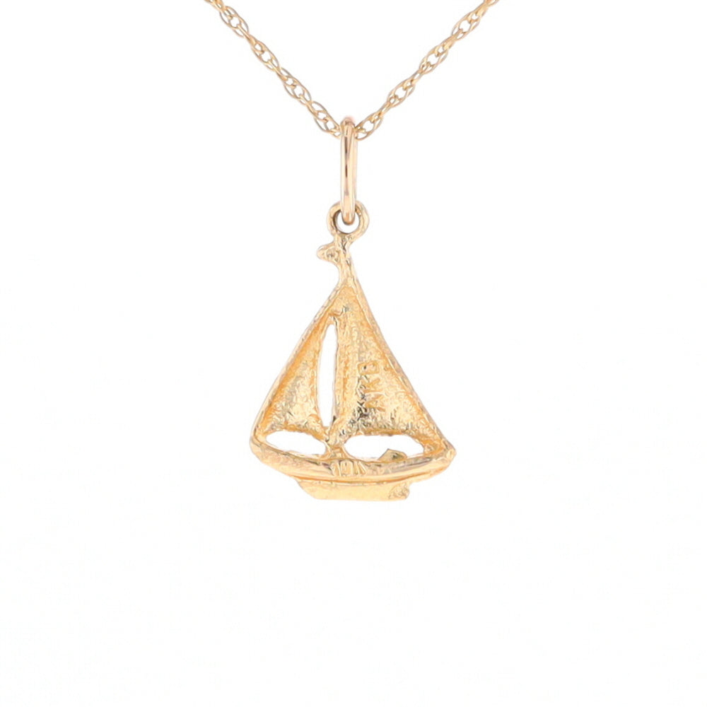 Yellow Gold Sailboat Pendant