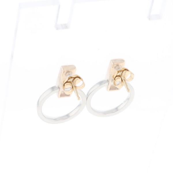Gold Quartz Rectangle Inlaid Knocker Earrings - G2