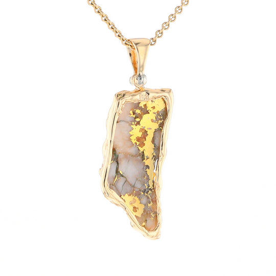 Gold Quartz Freeform Pendant (G2)