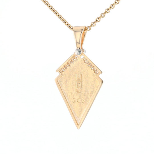 Lapis Kit Shaped Inlaid Pendant with 0.19ctw Diamonds