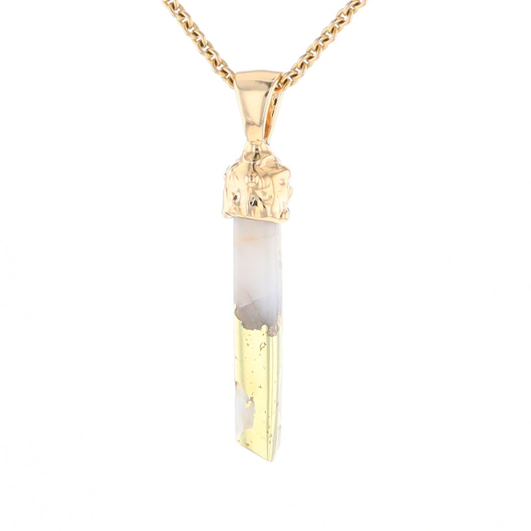 Gold Quartz Free Form Pendant