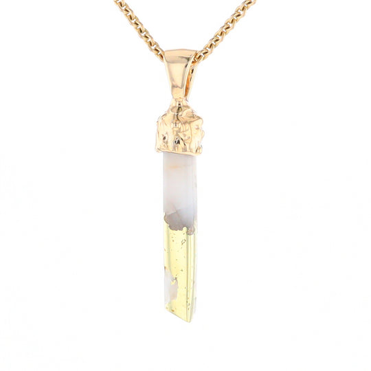 Gold Quartz Free Form Pendant