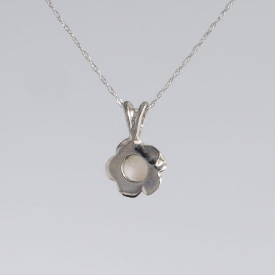 White Opal Flower Pendant