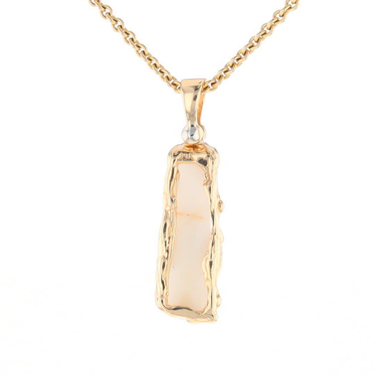 Gold Quartz Freeform Pendant - G1