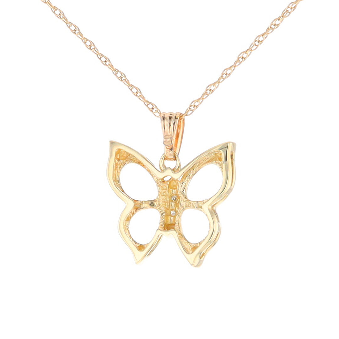 Diamond Butterfly Pendant