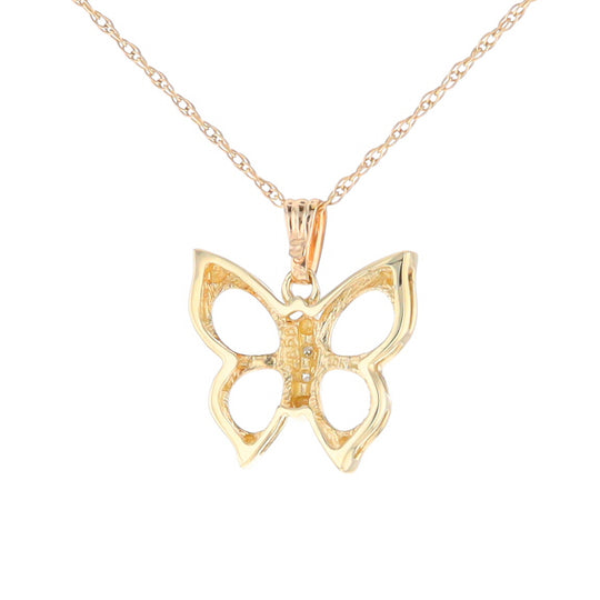 Diamond Butterfly Pendant