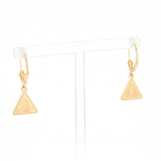 Gold Quartz Triangle Inlaid Earrings - G2