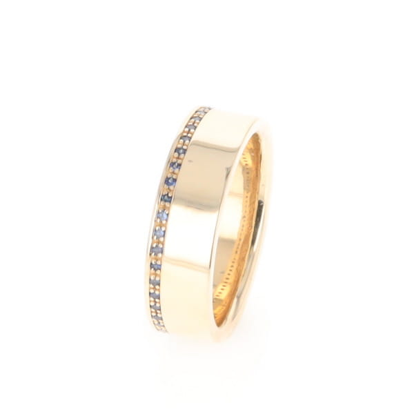 Men's Blue Sapphire Wedding Band Contemporary Design