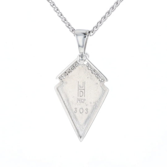 Onyx Kite Design Inlay .19Ctw Diamond Pendant
