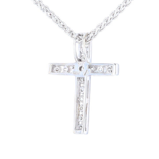 Channel Set Diamond Cross Pendant