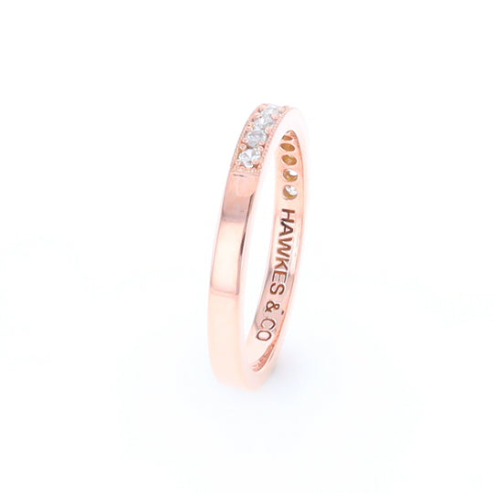 Rose Gold Milgrain Diamond Wedding Band