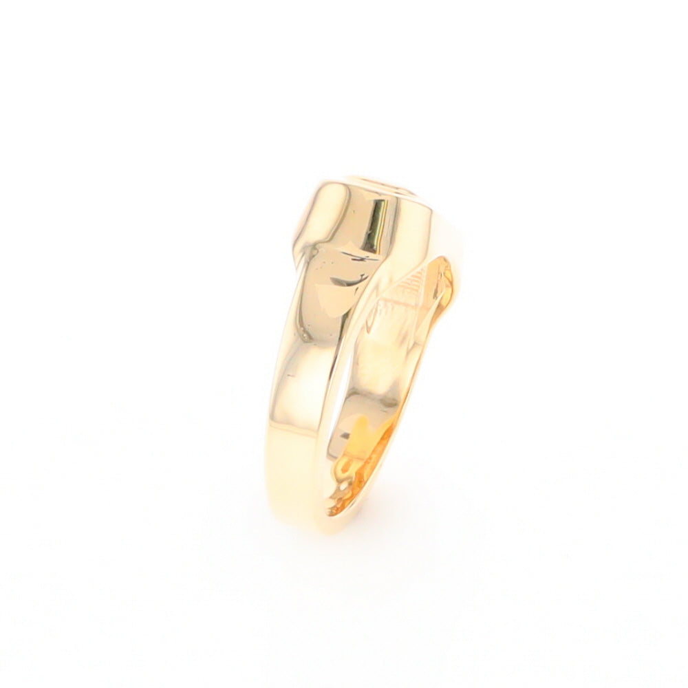 Gold Quartz Ring Oval Inlaid Design - G2