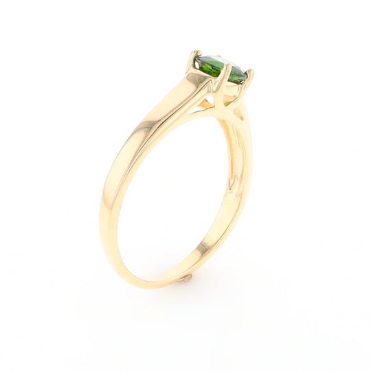 Chrome Diopside Solitaire Ring