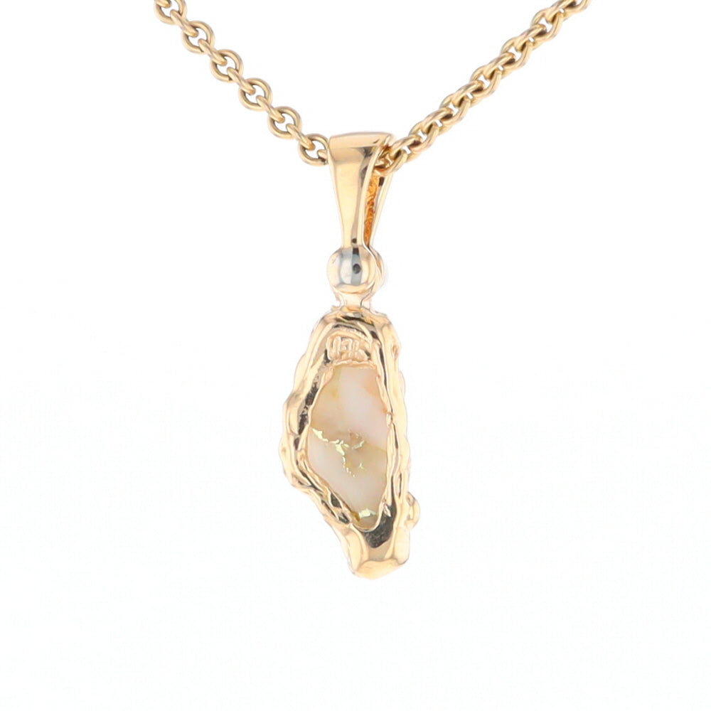 Gold Quartz Free Form Pendant