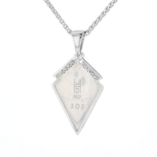 Sleeping Beauty Turquoise Kite Shaped Inlaid Pendant with 0.19ctw Diamonds