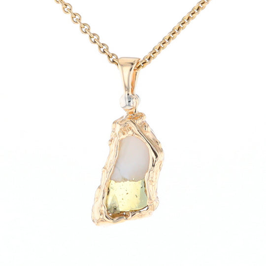 Rough Gold Quartz Freeform Pendants