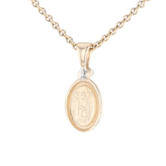 Natural pietersite oval inlaid .02ctw diamond pendant