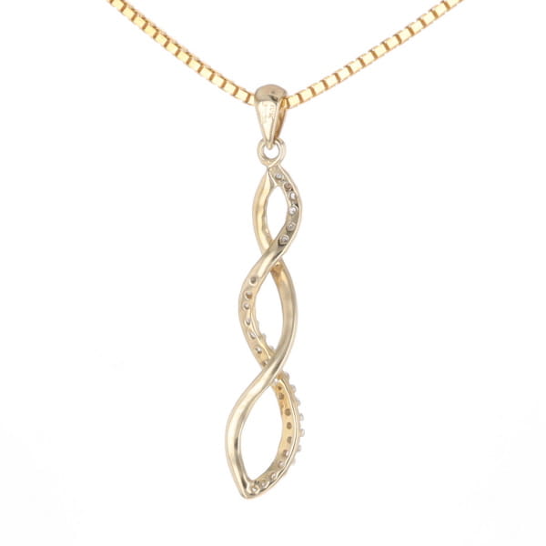 Ribbon Twist Diamond Pendant