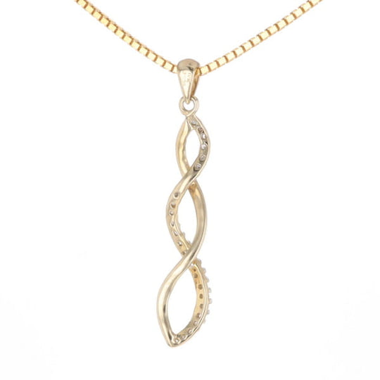 Ribbon Twist Diamond Pendant