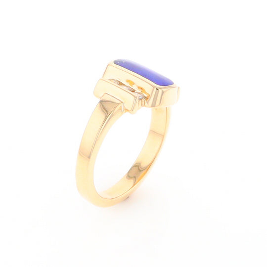 Lapis 0.24ctw Diamond Ring