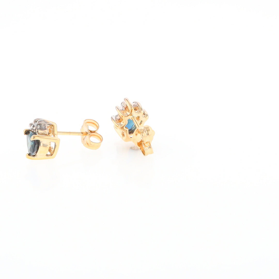 Pear Sapphire & Diamond Earrings