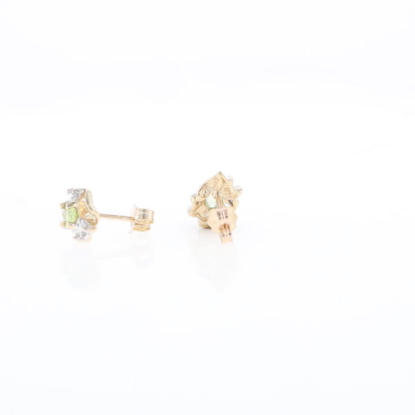 Bypass Peridot and Diamond Stud Earrings