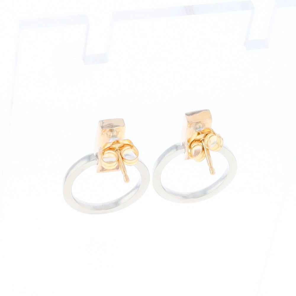 Gold Quartz Rectangle Inlaid Knocker Earrings - G2