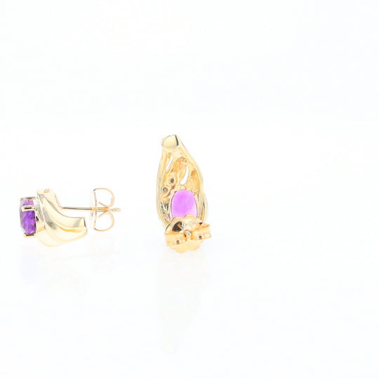 Amethyst and Diamond Pear Shaped Earrings