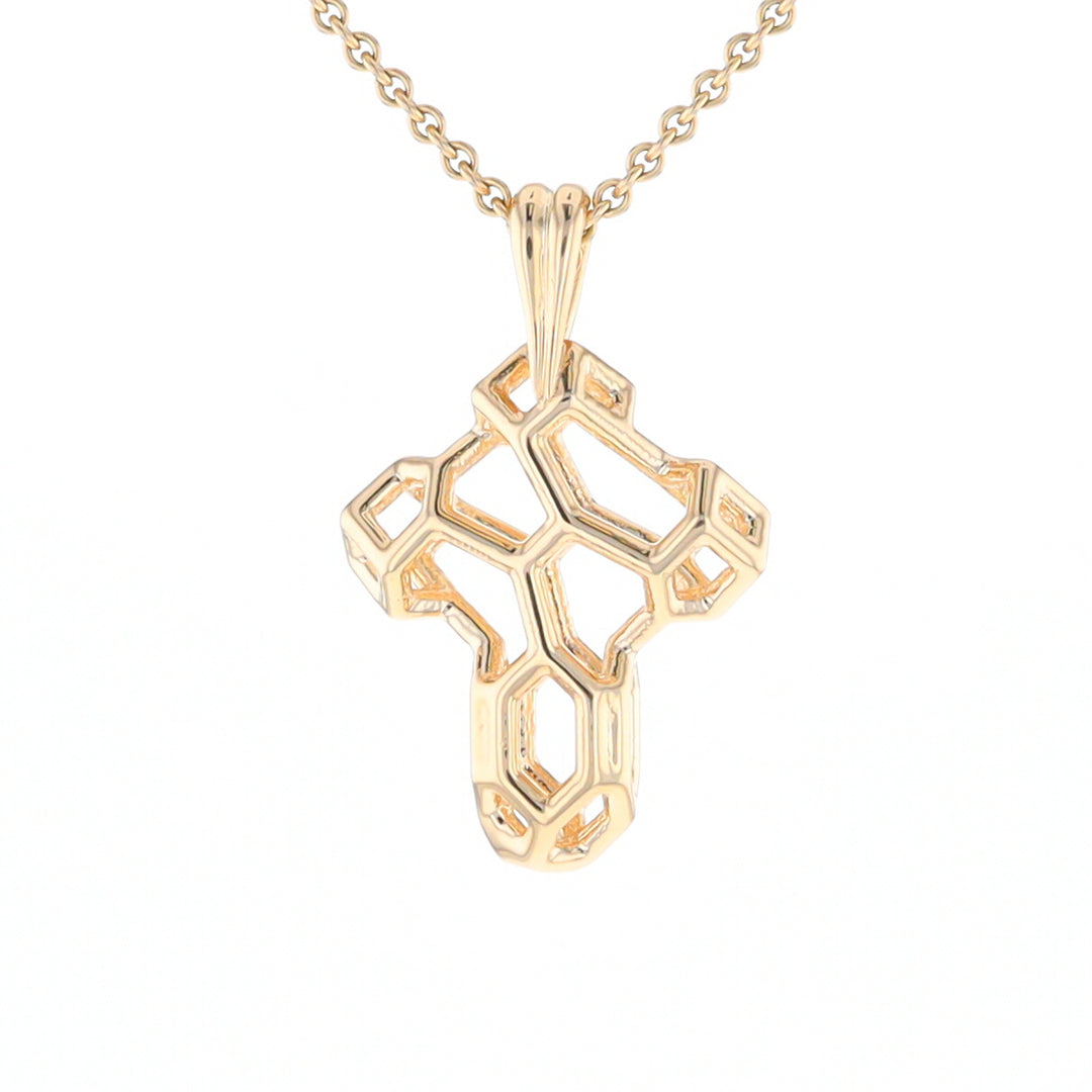 Small Voronoi Cross Pendant